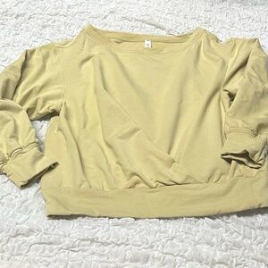lululemon Pleated Modal Fleece Pullover Dew Green Size 4 Boat Neck